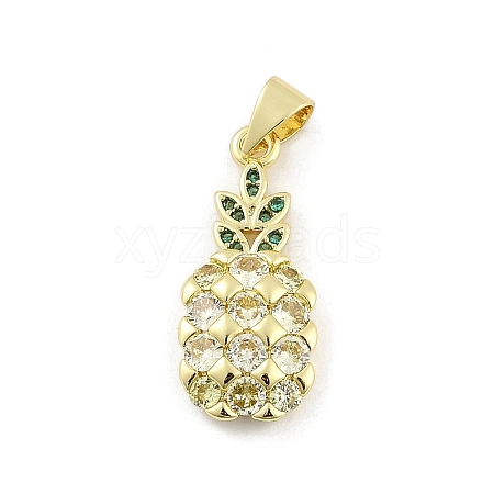 Brass Micro Pave Cubic Zirconia Pendants KK-Z090-01G-02-1