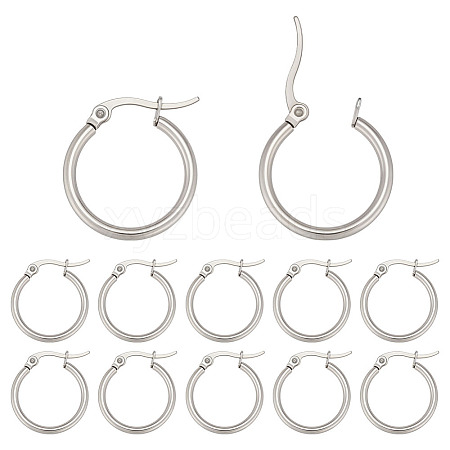 40Pcs 304 Stainless Steel Hoop Earrings for Women EJEW-ME0001-11-1