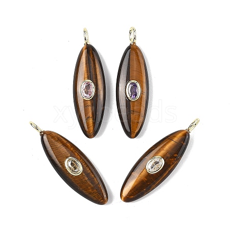 Natural Tiger Eye Pendants G-D357-01C-1