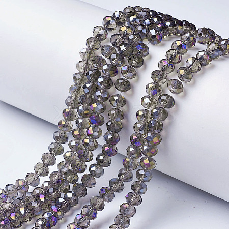 Electroplate Transparent Glass Beads Strands LS-EGLA-A034-T8mm-F11-1