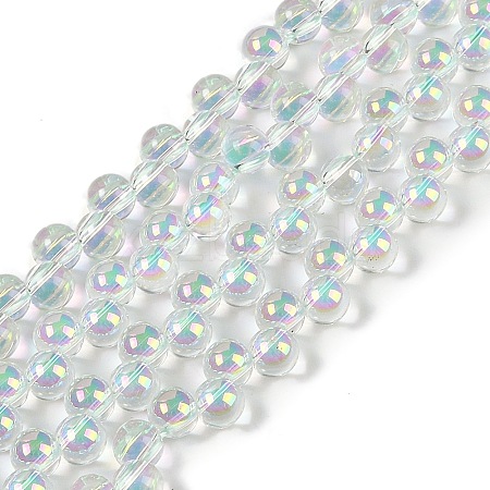 Electroplate Glass Beads Strands GLAA-Q105-01C-1