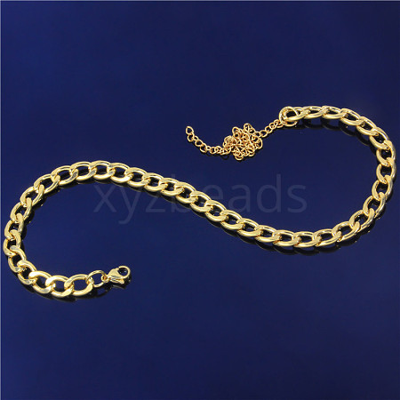 Stainless Steel Curb Chain Anklets for Unisex WGF8A78-01-1