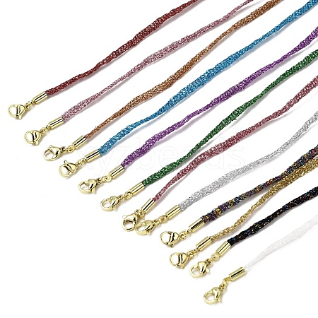 3.5MM Polyester Metallic Cord Braided Cord Necklace Making FB-CBAA152-01G-1