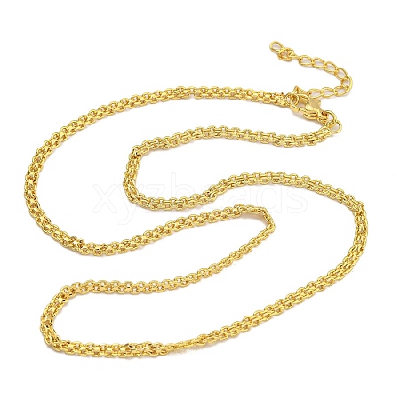 Rack Plating Brass Rope Chain Necklaces for Women NJEW-C059-26G-1