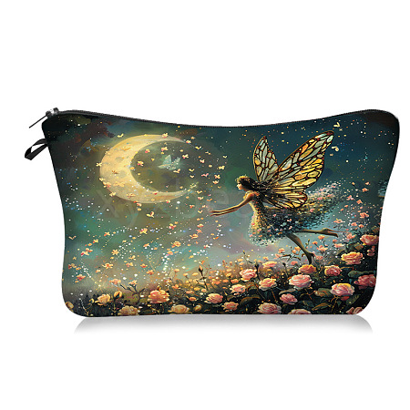 Moon Fairy in Polyester Cosmetic Bags Zipper Clutch Bags PW-WG7BC53-02-1