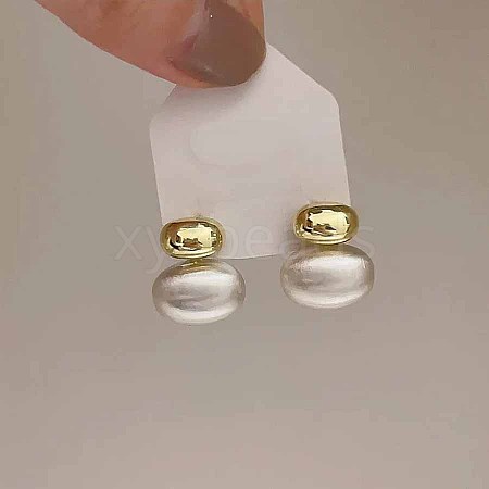 Chic Oval Alloy Stud Earrings for Women LK4889-4-1