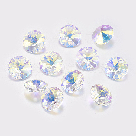 Faceted Glass Rhinestone Charms LS-X-RGLA-F049-8mm-001AB-1