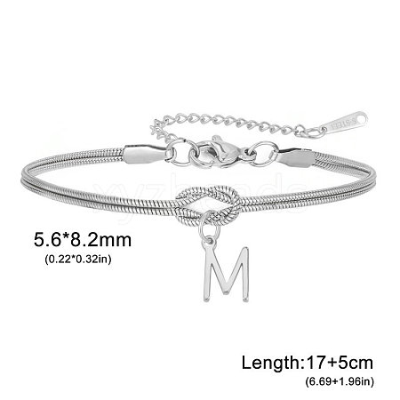 304 Stainless Steel Initial Charm Bracelets FS-WGD8E41-31-1