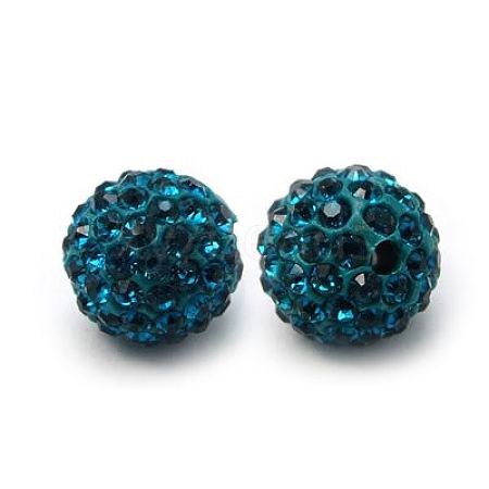 Polymer Clay Rhinestone Beads X-RB-C1438-10mm-A06-1