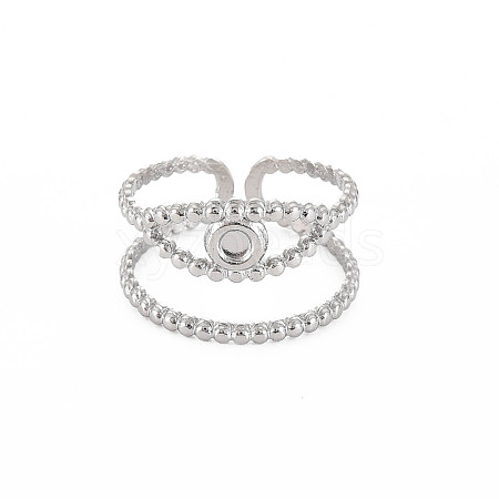 Tarnish Resistant 304 Stainless Steel Open Pad Ring Cabochon Settings LS-STAS-S119-157P-1