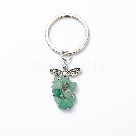 Natural Green Aventurine Angel Pendant Keychain KEYC-JKC00382-05-1