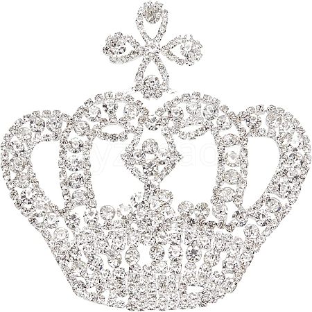 Crown Glass Rhinestone Patches DIY-WH0260-81B-1