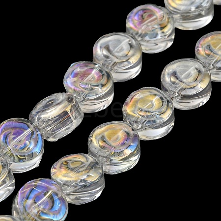 AB Color Plated Electroplate Transparent Glass Beads Strands EGLA-G037-01A-AB02-1
