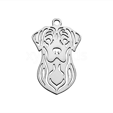 Tarnish Resistant 201 Stainless Steel Puppy Pendants STAS-Q201-T436-1