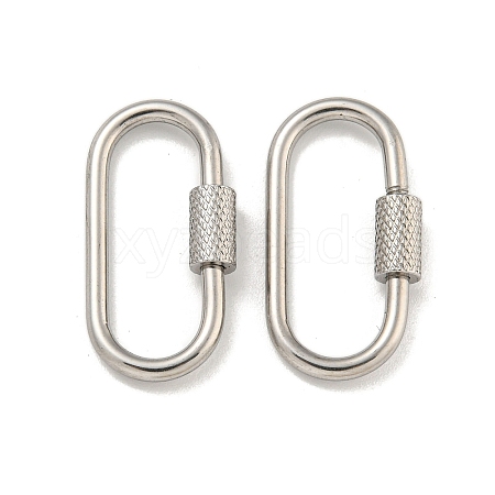 Non-Tarnish 304 Stainless Steel Screw Carabiner Lock Charms STAS-C092-04E-P-1