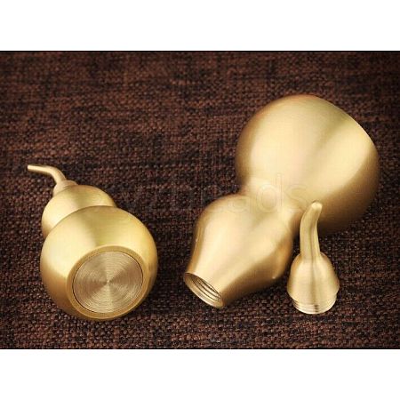 Brass Hollow Tilted Head Gourd Statue Ornament DJEW-PW0018-03A-1