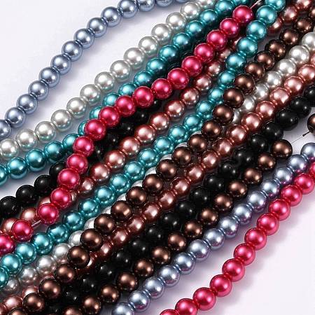 Glass Pearl Beads Strands HY-XCP0001-03C-1