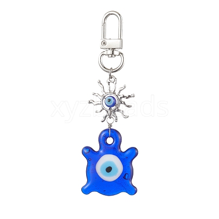 Evil Eye Lampwork Pendant Decorations HJEW-JM01996-01-1