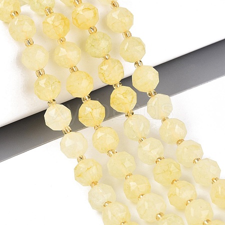 Ombre Effect Dyed Transparent Crackle Glass Beads Strands GLAA-Q111-10MM-07-1