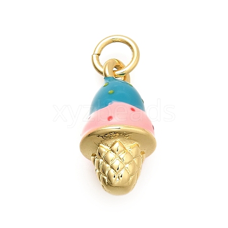 Brass Enamel Pendants KK-C087-12G-1