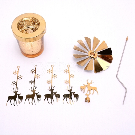 Thermal Rotating Candle Holder AJEW-WH0152-20G-1