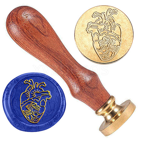 Golden Plated Brass Sealing Wax Stamp Head AJEW-WH0208-930-1