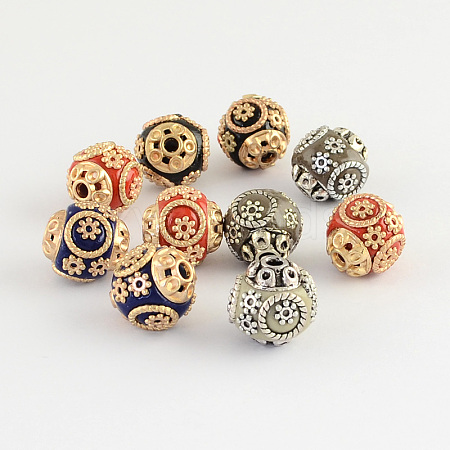 Round Handmade Indonesia Beads IPDL-R394-M-1