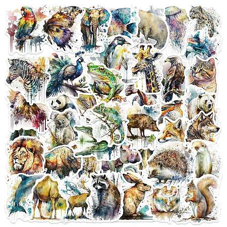 50Pcs Animal PVC Self Adhesive Cartoon Stickers STIC-B001-17-1