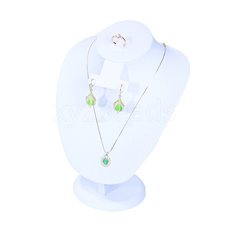 Bust Shaped MDF Covered with PU Leather Jewelry Set Display Stands AJEW-U002-01A-1