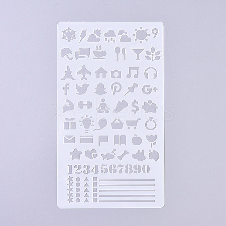 Plastic Reusable Drawing Painting Stencils Templates DIY-G027-F09-1