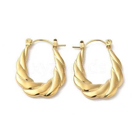 Rack Plating 304 Stainless Hoop Earrings EJEW-Z026-39G-1