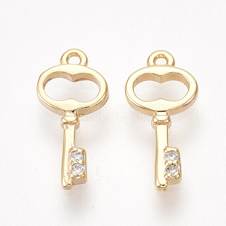 Brass Cubic Zirconia Charms KK-S350-366-1