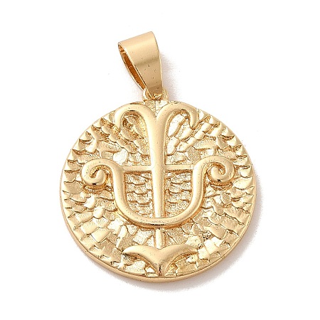 Real 18K Gold Plated Zodiac Theme Brass Pendants KK-M273-04K-G-1