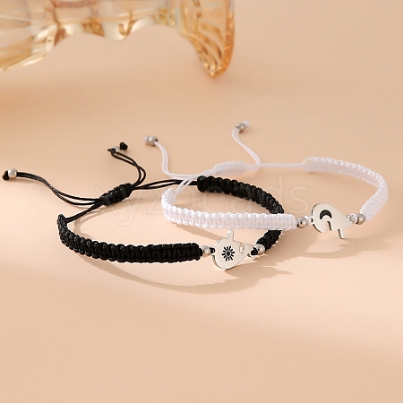 Adjustable Polyester Braided String Bracelets for Couple PW-WG99087-01-1