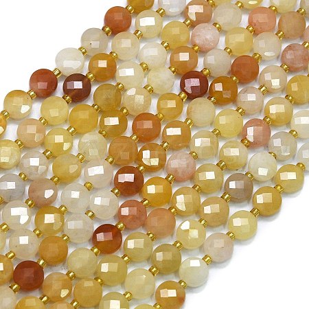 Natural Golden Silk Jade Beads Strands G-K389-B15-01-1