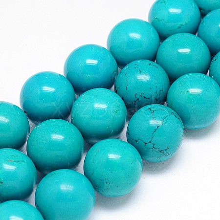 Natural Magnesite Round Bead Strands TURQ-E022-38B-25mm-1