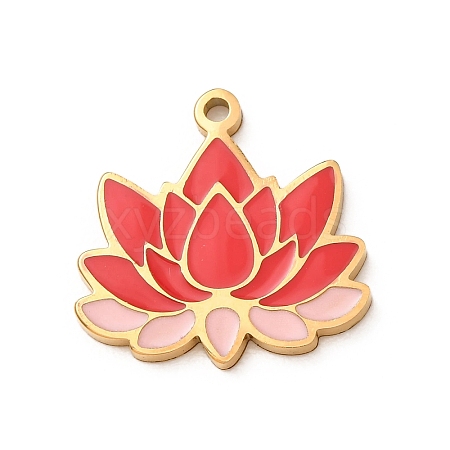 304 Stainless Steel with Red Enamel Pendants SA-CBA061A-05G-1