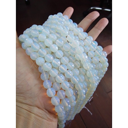 Opalite Beads Strands GSF10mmC081-1-1