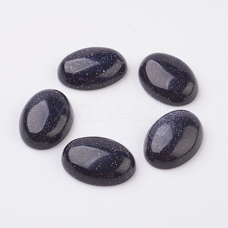 Synthetic Blue Goldstone Flat Back Cabochons G-G741-22x30mm-09-1