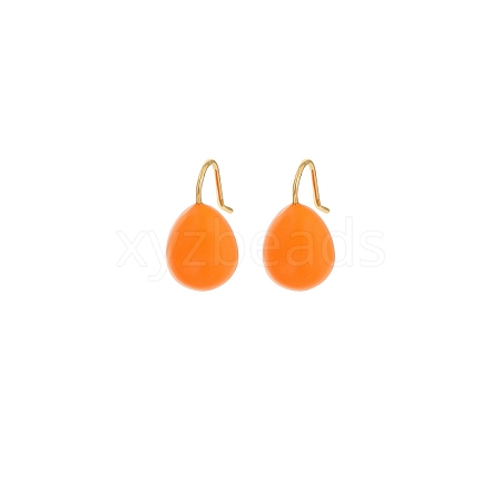 304 Stainless Steel Enamel Teardrop Dangle Earrings for Women EJEW-U023-01G-02-1