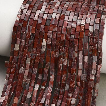 Natural Red Rainbow Jasper Beads Strands GG-CBA2498-B01-01-1