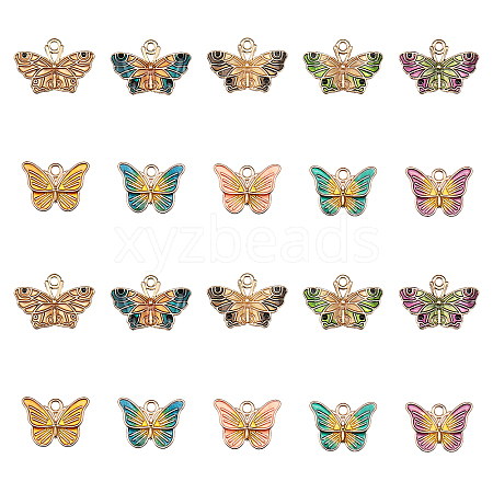 CHGCRAFT 40Pcs 10 Style Alloy Enamel Pendants ENAM-CA0001-47-1