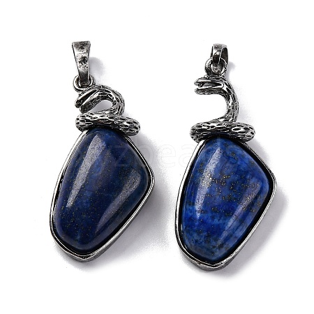 Dyed Natural Lapis Lazuli Pendants G-K338-42AS-09-1