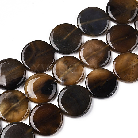 Dyed Natural Banded Agate Beads Strands G-ZX004-01D-1