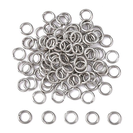 Tarnish Resistant 304 Stainless Steel Open Jump Rings X-STAS-Q186-02-6x1mm-1