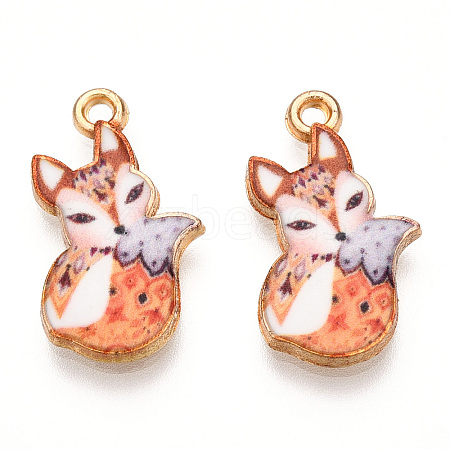 Painted Alloy Pendants PALLOY-P288-05G-04-1