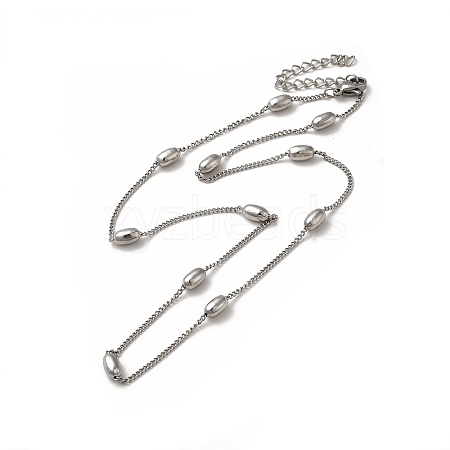 Non-Tarnish 304 Stainless Steel Curb Chain Necklaces NJEW-P275-01P-1