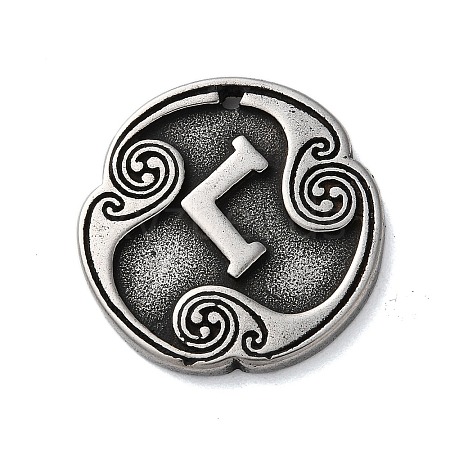 Rune Letters Alloy Pendants PALLOY-S193-01AS-06-1