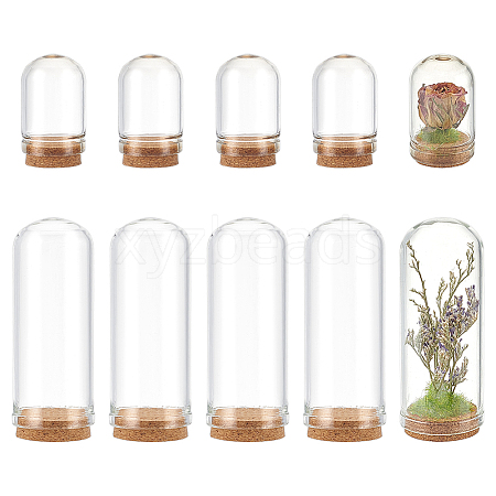  10Pcs 2 Styles Glass Dome Cloche Cover DJEW-NB0001-38-1