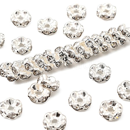 Brass Grade A Crystal Rhinestone Spacer Beads RB-A006-7MM-S-1